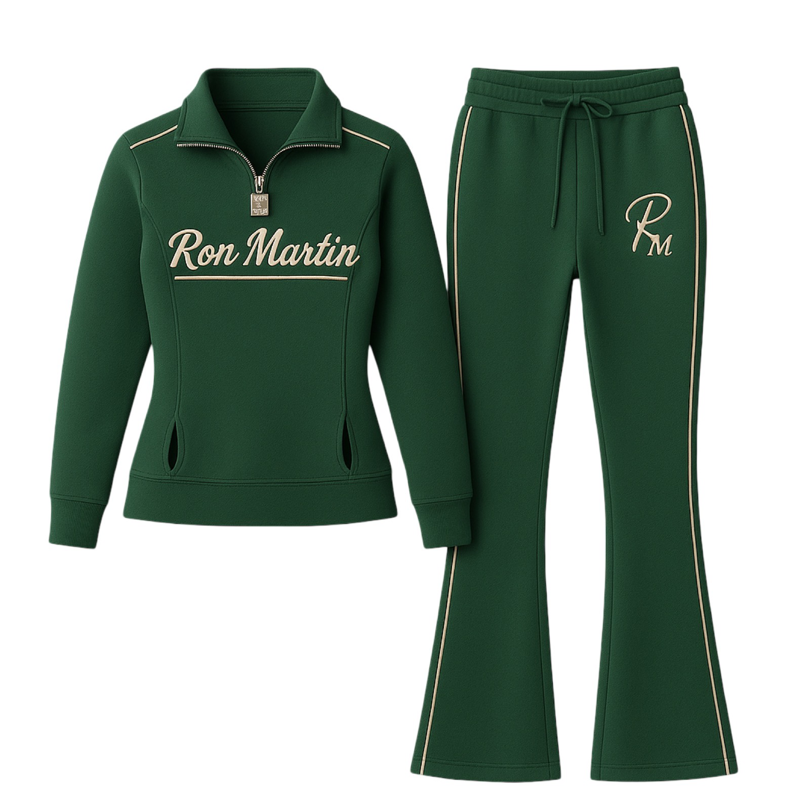 Ron Martin Women’s Gradient Fleece Set – Blush & Beige