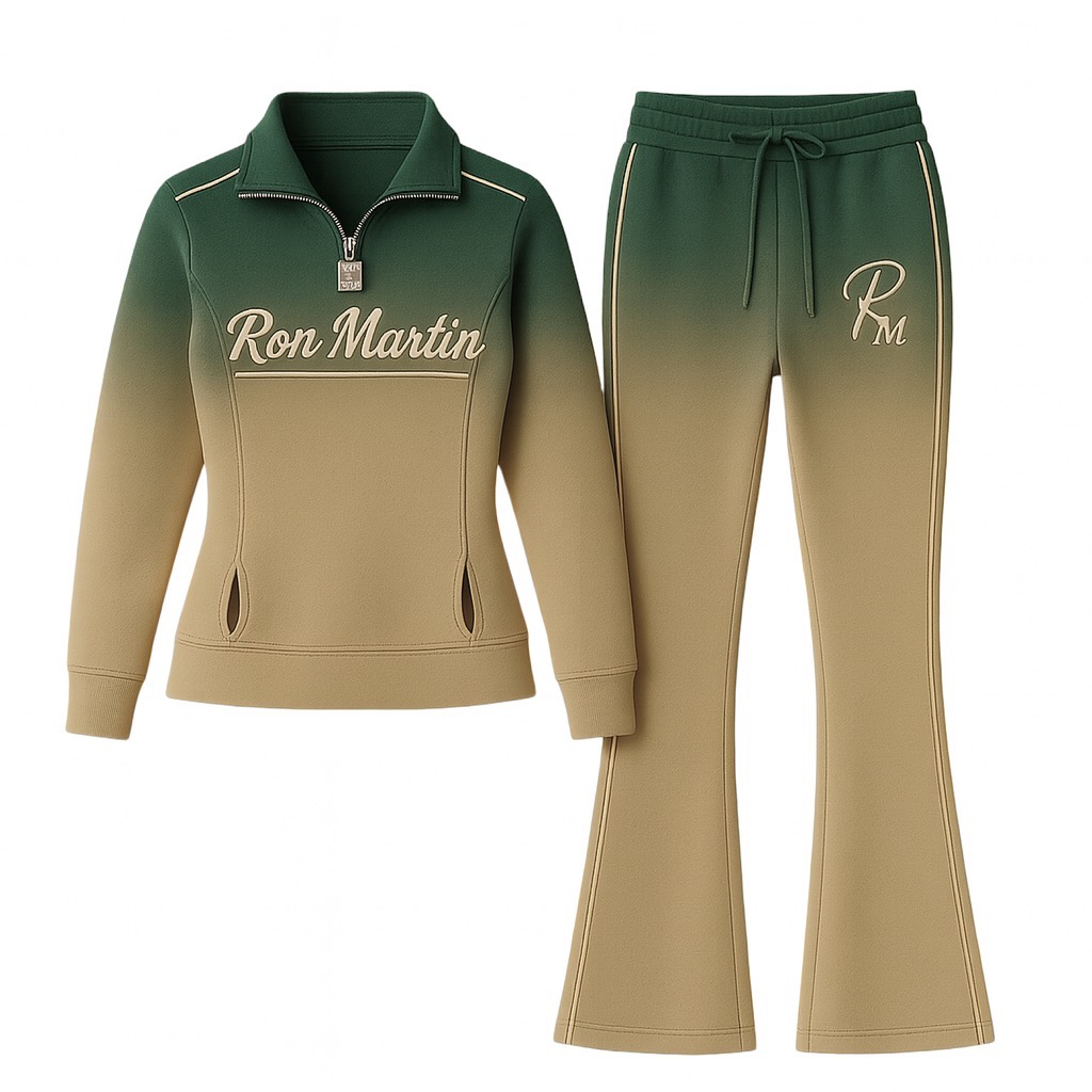 Ron Martin Women’s Gradient Fleece Set – Blush & Beige