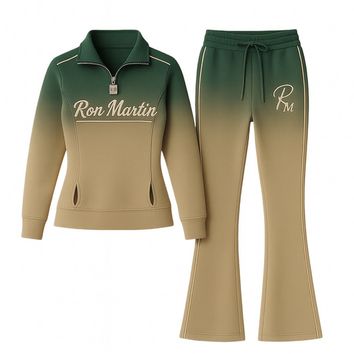 Ron Martin Women’s Gradient Fleece Set – Blush & Beige
